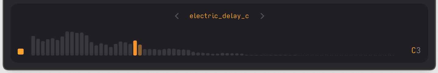 Sample Area with waveform preview, play button, root note selector
