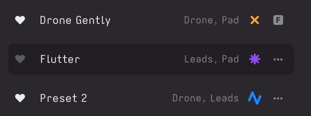 Preset List Interface